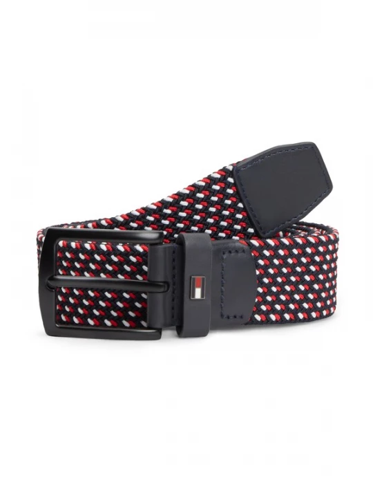Foto van product TOMMY HILFIGER Riem 'Denton Braided Webbing Elastic' donkerblauw / rood / wit