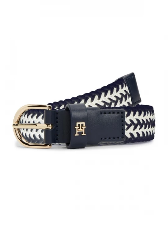 Foto van product TOMMY HILFIGER Riem 'Essential TH Monogram Braided Elastic' navy / offwhite