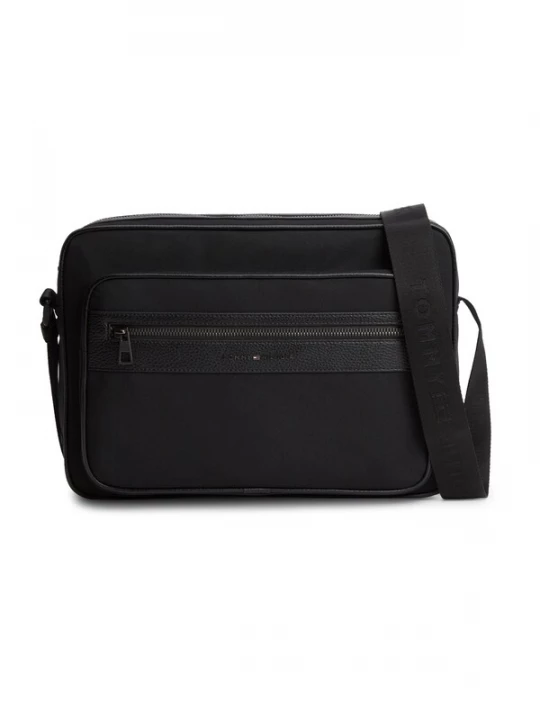 Foto van product TOMMY HILFIGER Schoudertas 'Logo Mixed Texture Messenger' zwart
