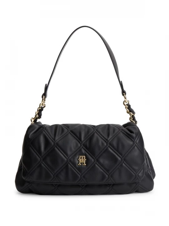 Foto van product TOMMY HILFIGER Schoudertas 'Quilted TH Monogram Shoulder' zwart