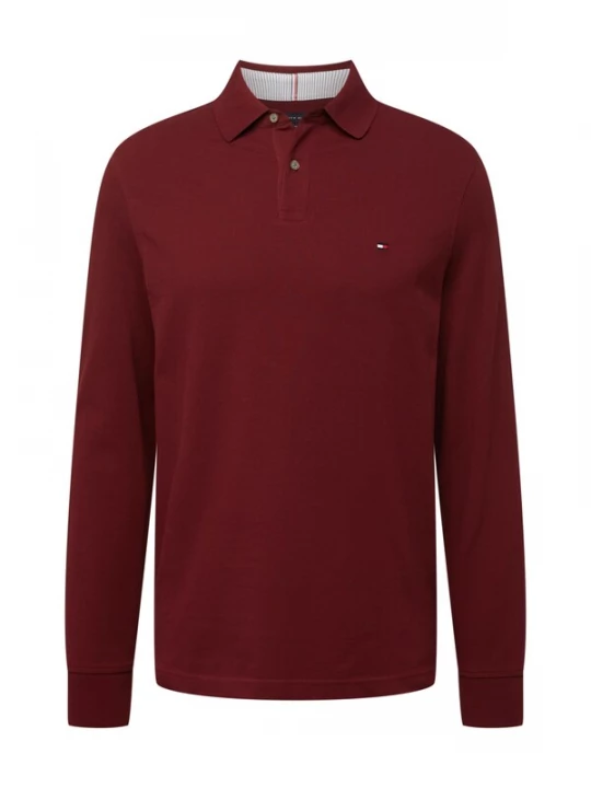 Foto van product TOMMY HILFIGER Shirt '1985 REGULAR LS POLO' navy / rood / bordeaux / wit