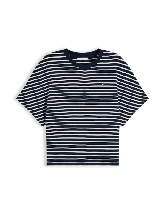Foto van product TOMMY HILFIGER Shirt 'Batwing Sleeve' navy / wit