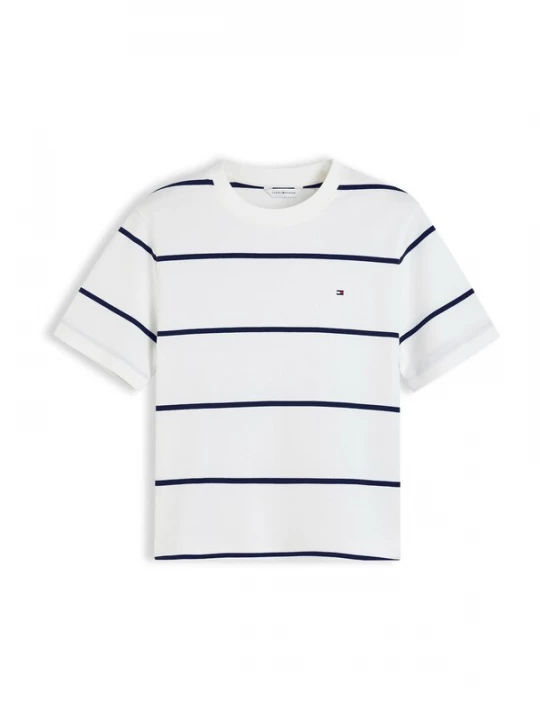 Foto van product TOMMY HILFIGER Shirt 'BOXY INTERLOCK' zwart / wit