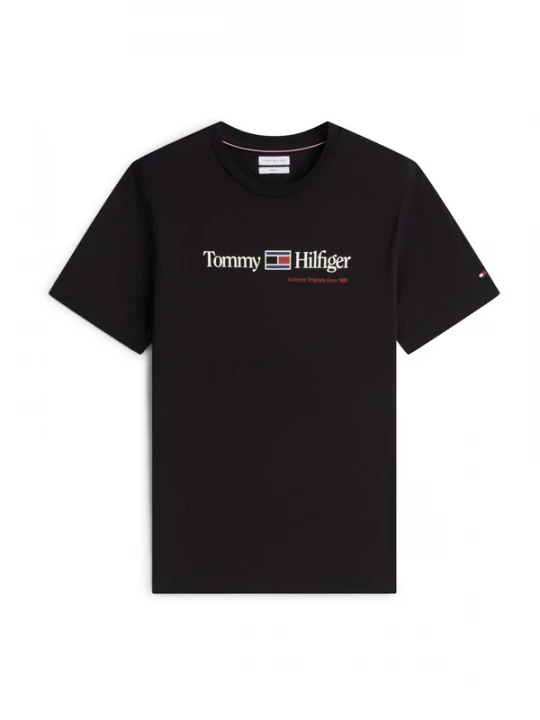 Foto van product TOMMY HILFIGER Shirt 'Brand Love' donkerblauw / cranberry / zwart / wit