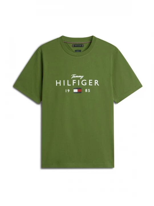 Foto van product TOMMY HILFIGER Shirt 'BRAND LOVE' groen / rood / zwart / wit