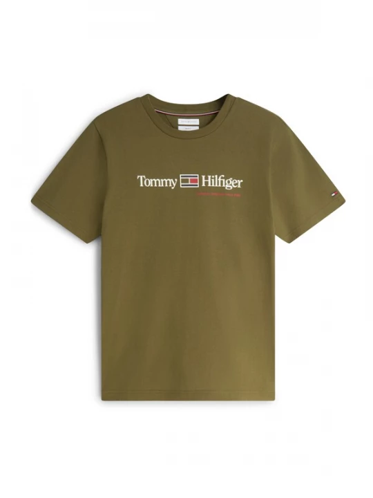 Foto van product TOMMY HILFIGER Shirt 'Brand Love' groen / wit
