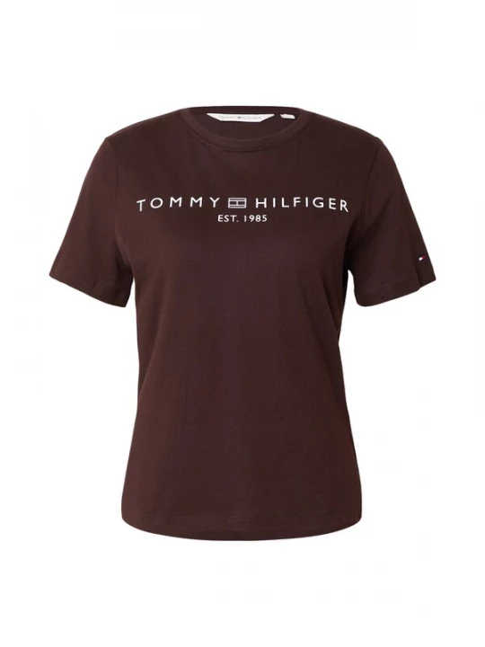 Foto van product TOMMY HILFIGER Shirt donkerbruin / wit