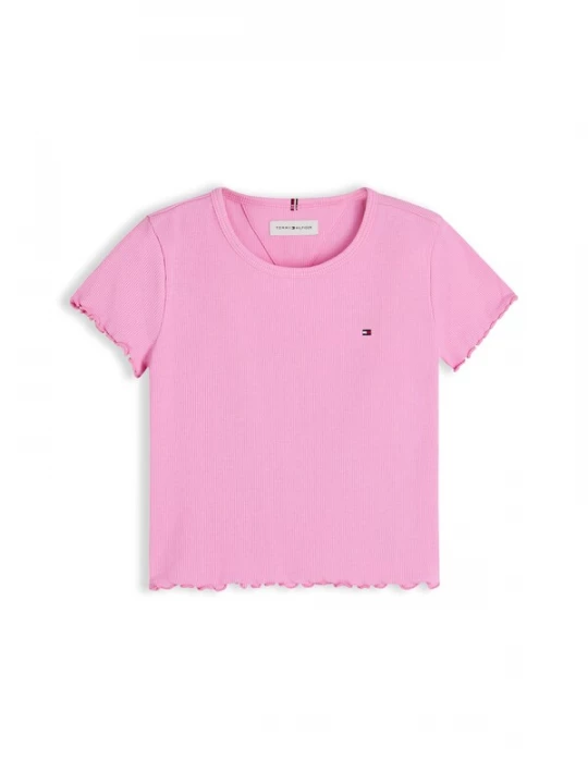Foto van product TOMMY HILFIGER Shirt 'Essential Extra Slim Short Sleeve' rosa