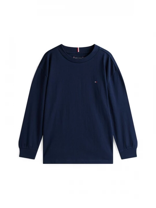 Foto van product TOMMY HILFIGER Shirt 'Essential Flag Embroidery Long Sleeve' navy