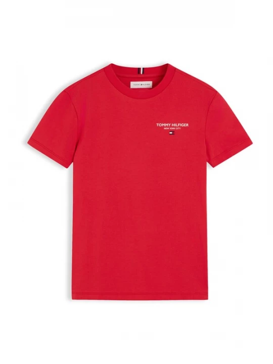 Foto van product TOMMY HILFIGER Shirt 'Essential' rood / wit