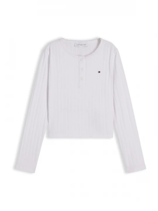 Foto van product TOMMY HILFIGER Shirt 'Extra Slim Pointelle Long Sleeve' wit