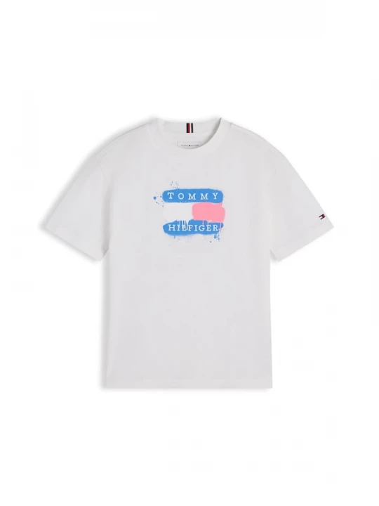 Foto van product TOMMY HILFIGER Shirt 'Flag Graffiti' blauw / oranje / wit