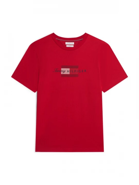 Foto van product TOMMY HILFIGER Shirt 'Flag Graphic' crème / navy / rood
