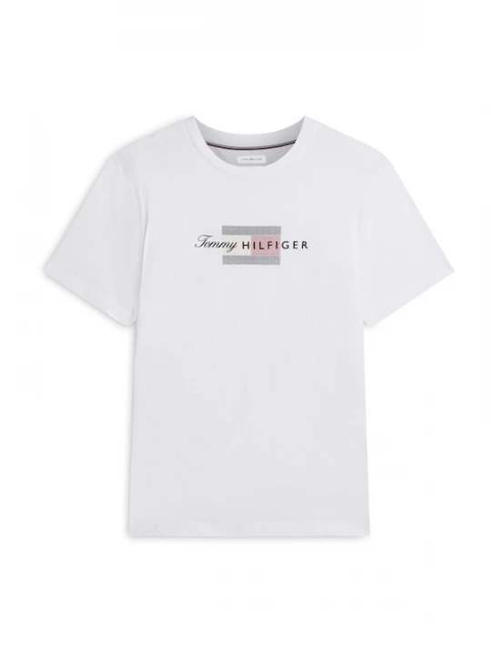 Foto van product TOMMY HILFIGER Shirt 'Flag Graphic' rood / zwart / wit