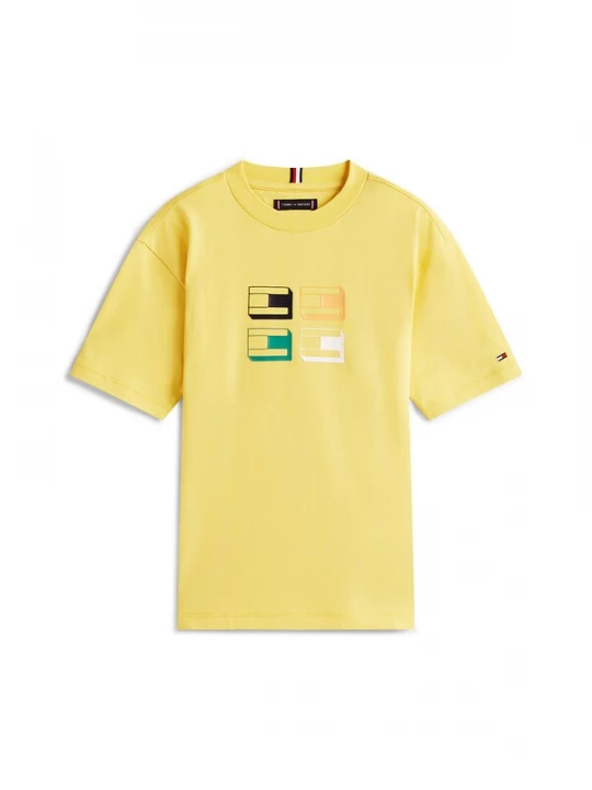 Foto van product TOMMY HILFIGER Shirt geel / lichtoranje / zwart / wit