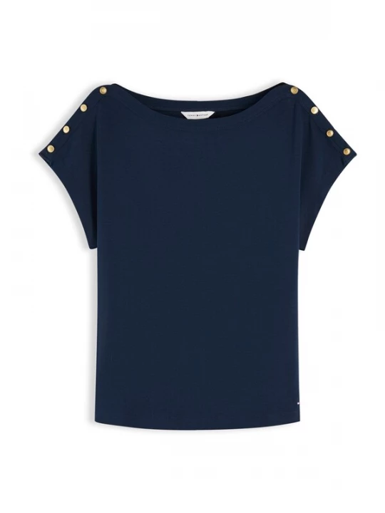 Foto van product TOMMY HILFIGER Shirt 'Gold-tone Button' donkerblauw