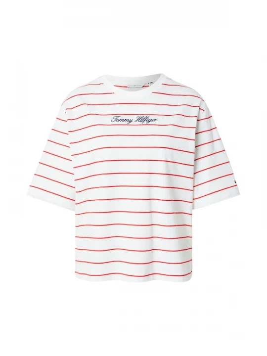 Foto van product TOMMY HILFIGER Shirt 'Logo Embroidery Relaxed' navy / rood / wit