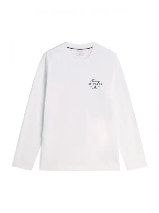Foto van product TOMMY HILFIGER Shirt 'Logo Long Sleeve' rood / zwart / wit