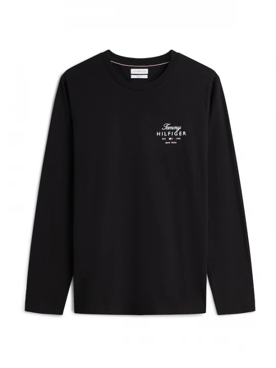 Foto van product TOMMY HILFIGER Shirt 'Logo Long Sleeve' zwart / wit