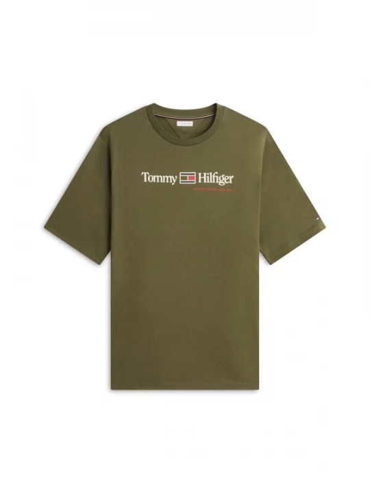 Foto van product TOMMY HILFIGER Shirt olijfgroen / wit