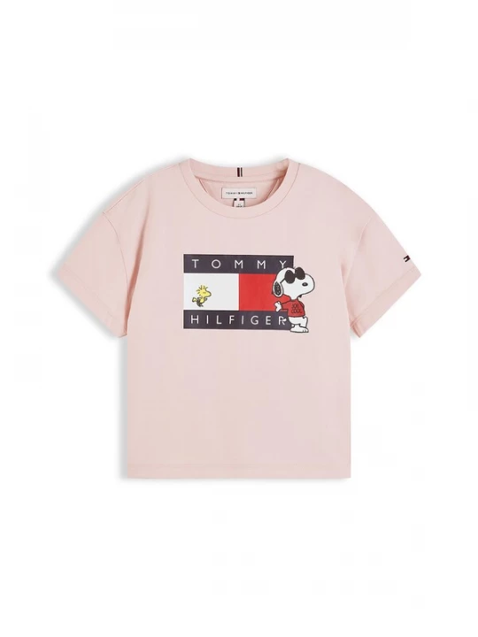 Foto van product TOMMY HILFIGER Shirt 'Peanuts' navy / rosa / knalrood / wit