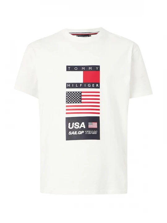 Foto van product TOMMY HILFIGER Shirt 'SAILGP' marine / kersrood / wit / wolwit