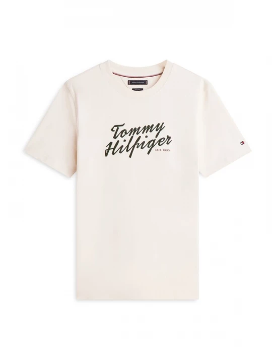Foto van product TOMMY HILFIGER Shirt 'SUMMER' lichtbeige / mintgroen / zwart