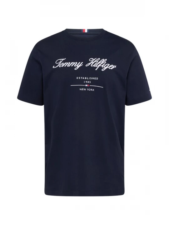Foto van product TOMMY HILFIGER Shirt 'Textured Logo' donkerblauw / rood / wit