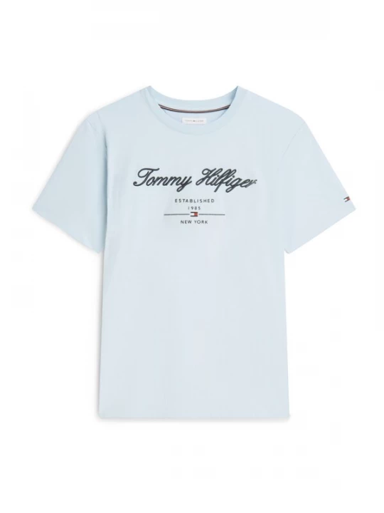 Foto van product TOMMY HILFIGER Shirt 'Textured Logo' marine / lichtblauw