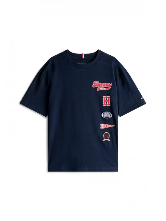 Foto van product TOMMY HILFIGER Shirt 'Varsity Multi-Badge' navy / rood / wit
