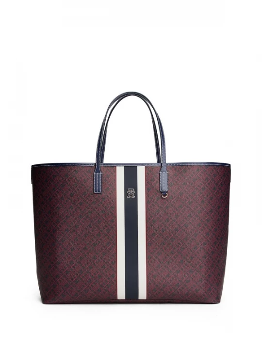 Foto van product TOMMY HILFIGER Shopper donkerrood / zwart / wit