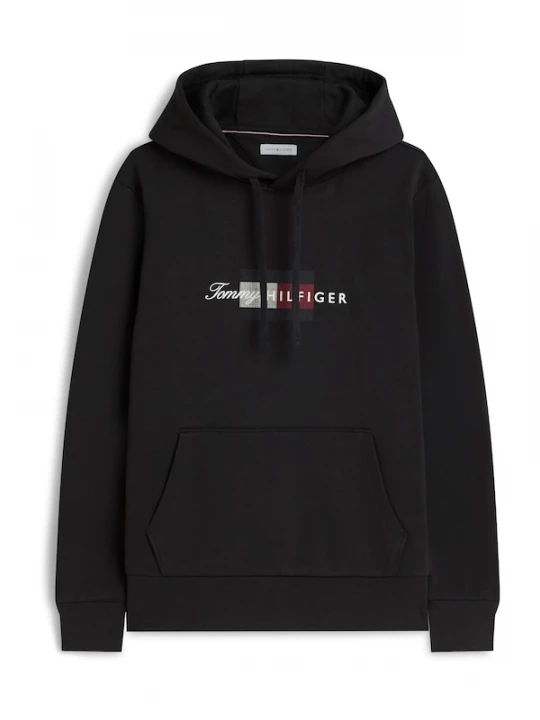 Foto van product TOMMY HILFIGER Sweatshirt 'Flag Graphic Drawstring' bourgogne / zwart / wit