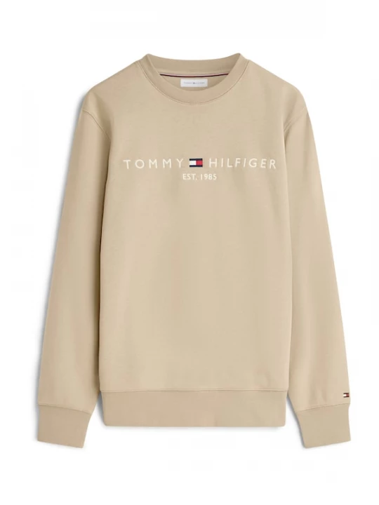 Foto van product TOMMY HILFIGER Sweatshirt 'Logo Embroidery Flex' sand / wit