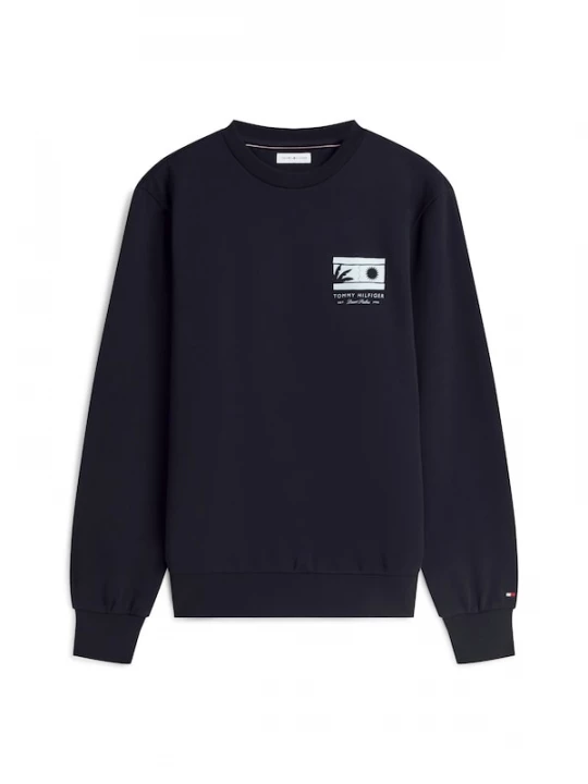 Foto van product TOMMY HILFIGER Sweatshirt 'Logo Graphic French' navy / wit