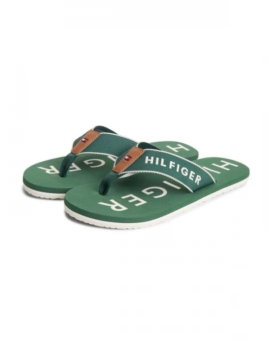 Foto van product TOMMY HILFIGER Teenslippers groen / wit