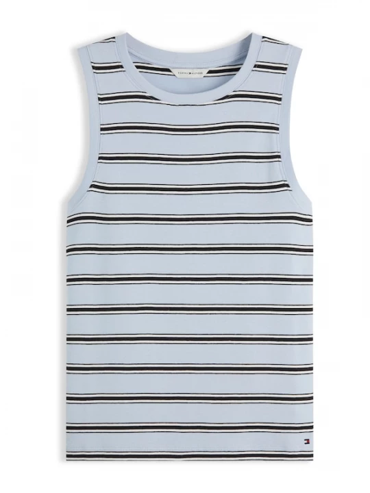 Foto van product TOMMY HILFIGER Top 'Stripe Slim Tank' lichtblauw / zwart / wit