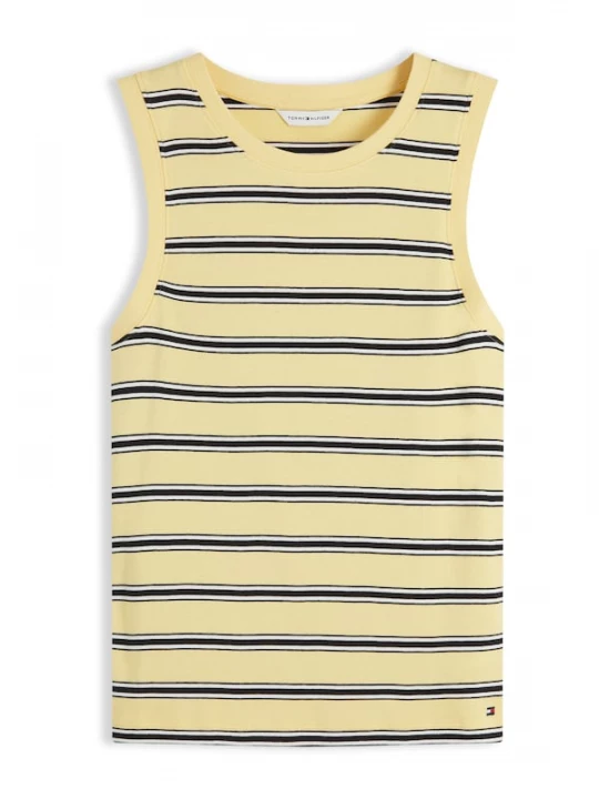 Foto van product TOMMY HILFIGER Top 'Stripe Slim Tank' lichtgeel / zwart / wit