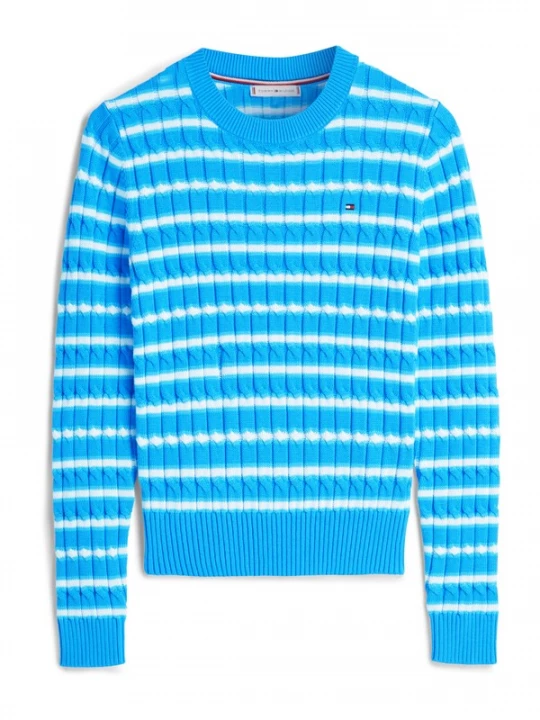 Foto van product TOMMY HILFIGER Trui azuur / neonblauw / wit