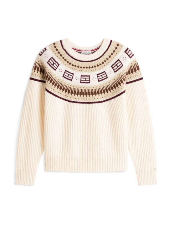 Foto van product TOMMY HILFIGER Trui beige / chocoladebruin / mokka