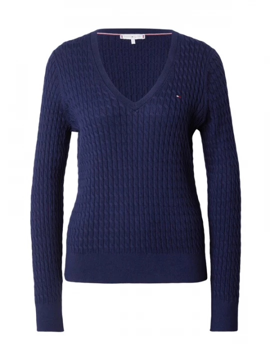 Foto van product TOMMY HILFIGER Trui 'Cable' navy / donkerblauw / rood / wit