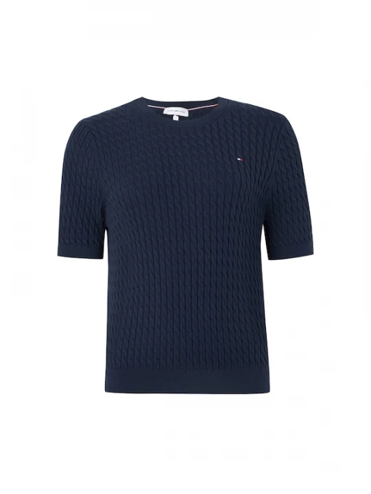 Foto van product TOMMY HILFIGER Trui 'Cable Short Sleeve' donkerblauw
