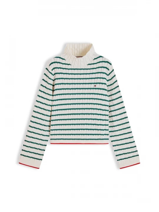 Foto van product TOMMY HILFIGER Trui crème / donkergroen / vuurrood