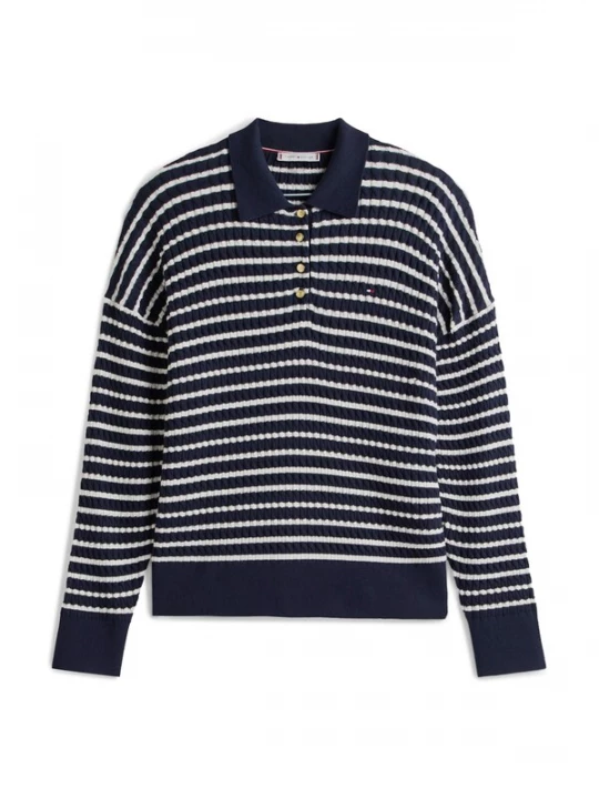 Foto van product TOMMY HILFIGER Trui donkerblauw / wit