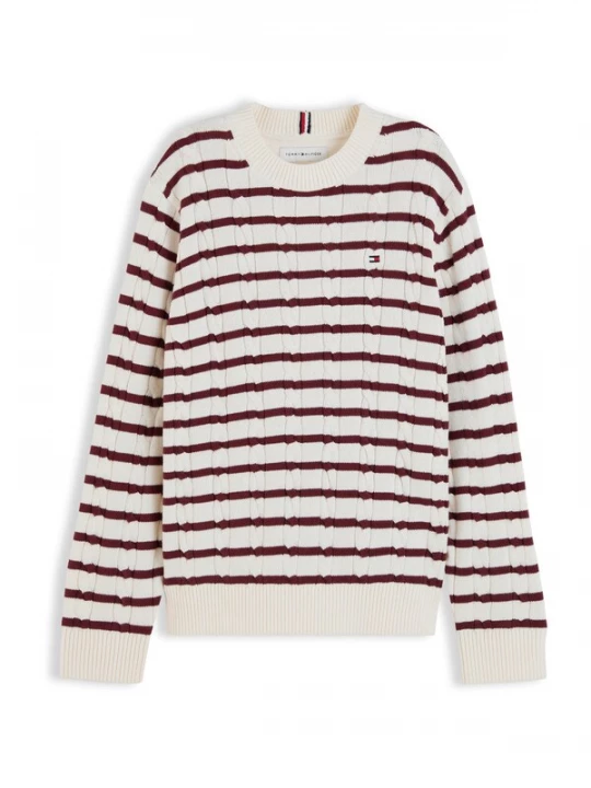 Foto van product TOMMY HILFIGER Trui 'Essential' bordeaux / wit