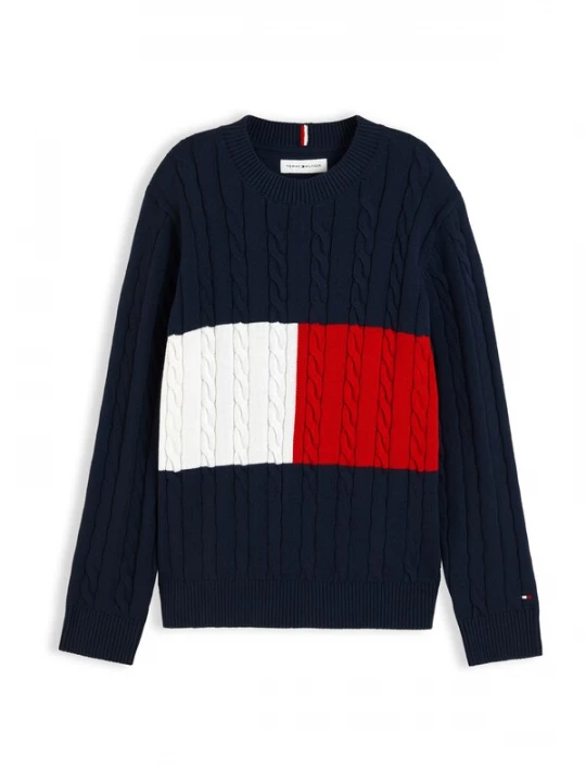Foto van product TOMMY HILFIGER Trui 'Essential' navy / rood / wit
