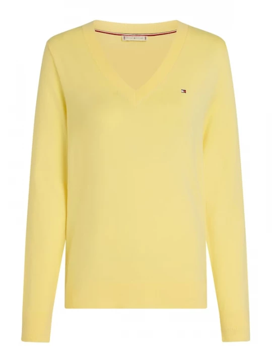 Foto van product TOMMY HILFIGER Trui 'Gold-tone Button Cuff' geel