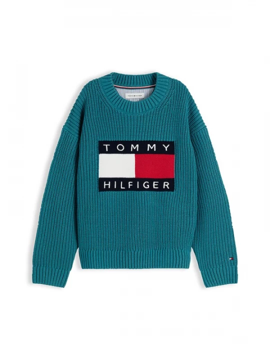 Foto van product TOMMY HILFIGER Trui 'Heritage' navy / petrol / rood / wit