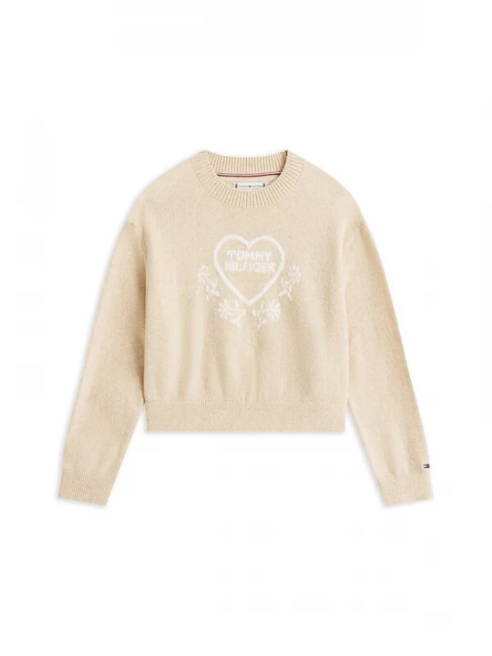 Foto van product TOMMY HILFIGER Trui 'Intarsia' beige / wit