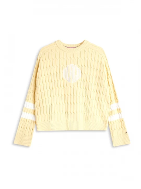 Foto van product TOMMY HILFIGER Trui pasteelgeel / wit