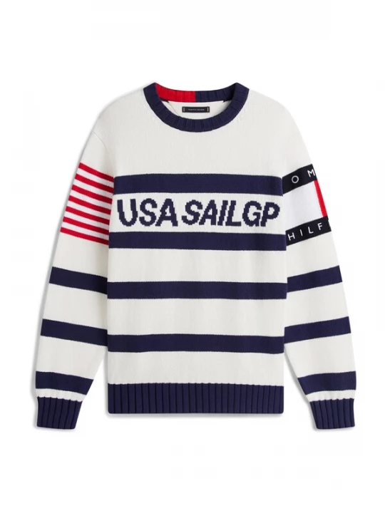 Foto van product TOMMY HILFIGER Trui 'US SAILGP' marine / navy / rood / offwhite